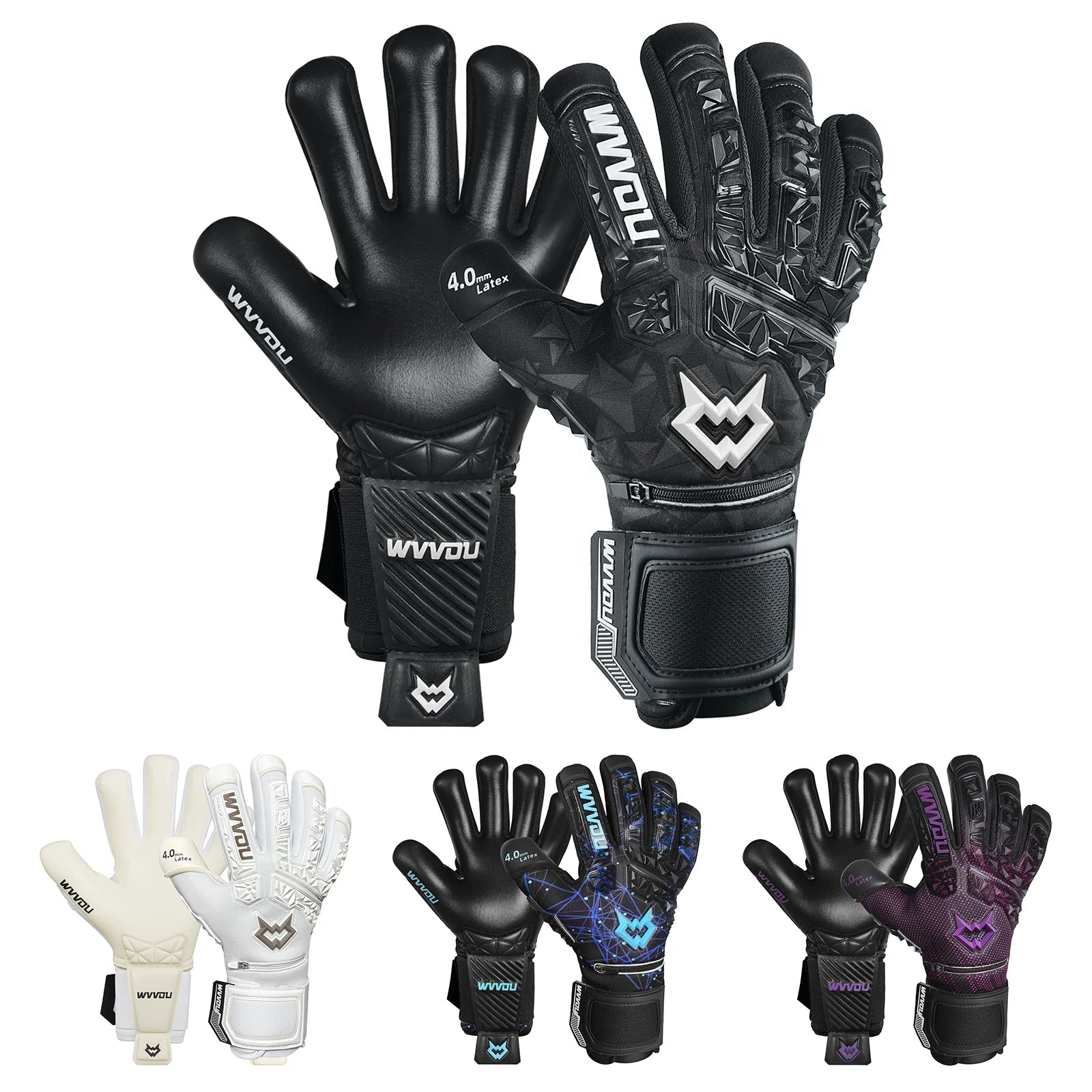 WVVOU Soccer Goalie Gloves for Adults and Youth, High Performance Goalkeeper Gloves with 5 Detachable Finger Saves Dropshipman